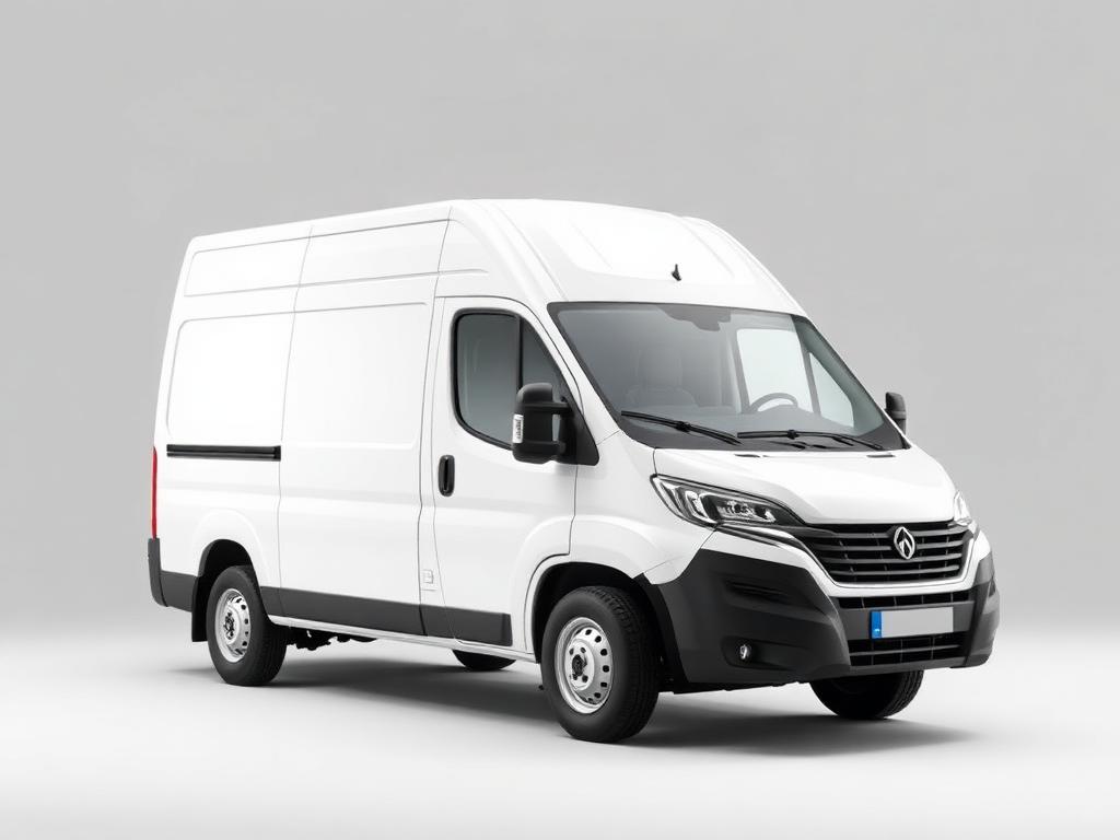 Witte bestelbus voor vrachtvervoer van Amstel Delta Services